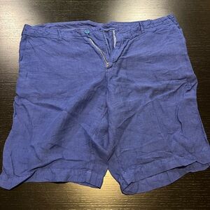 Fedeli Men's Blue Linen Shorts size 40